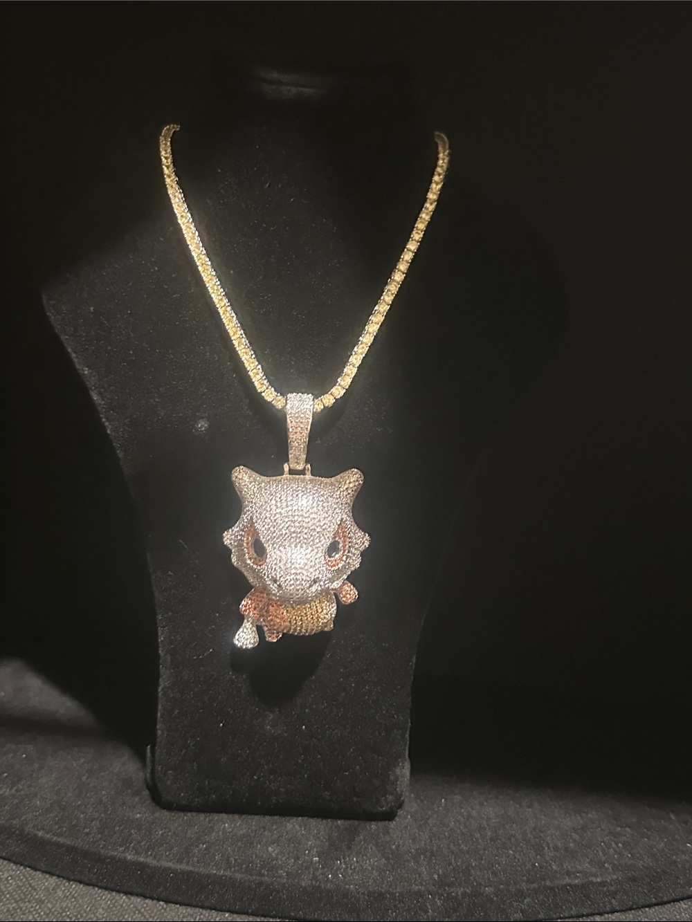 Silver Tone Kubon Pokemon Pendant Necklace - Silver
